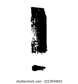 Hand drawn ink exclamation mark illustration in sketch style. Single element for design