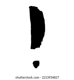 Hand drawn ink exclamation mark illustration in sketch style. Single element for design
