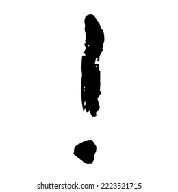 Hand drawn ink exclamation mark illustration in sketch style. Single element for design