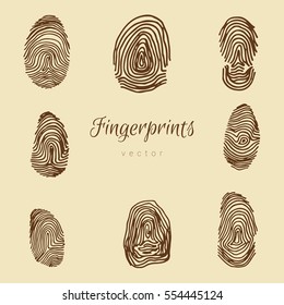 Hand drawn ink fingerprint