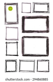 Hand drawn ink frames vector set