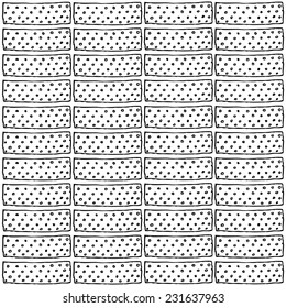 Hand drawn ink geometrical pattern with dots. Abstract background. Vector design element