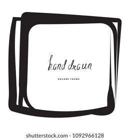 Hand drawn ink line square vector illustration. Doodle sketch or scribble for frames isolated on white background. Handwritten art imitation