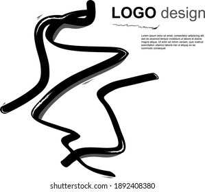 Hand Drawn Ink Logo Doodle. Grunge Design. Vector Illustration