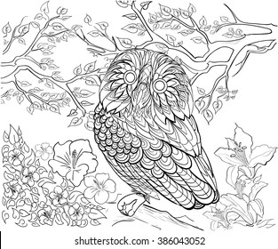 Hand Drawn Ink Pattern Coloring Book Stock Vector (Royalty Free ...