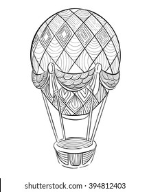 Hand drawn ink pattern. Coloring book Coloring for adult