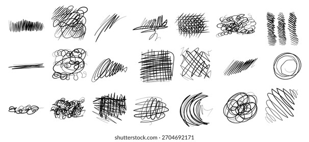 Garabatos dibujados a mano de la pluma de tinta