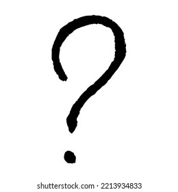 Hand drawn ink question mark illustration in sketch style. Single element for design