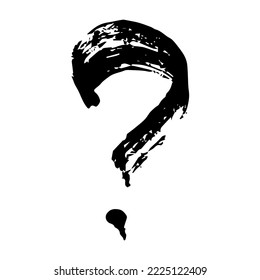 Hand drawn ink question mark illustration in sketch style. Single element for design