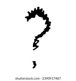 Ilustración del signo de interrogación dibujado a mano en estilo de esbozo. Elemento único para el diseño