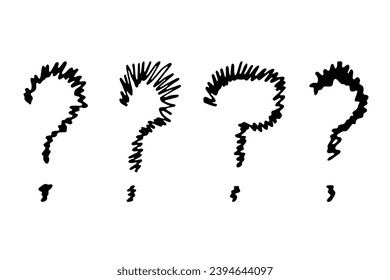Ilustración del signo de interrogación dibujado a mano en estilo de esbozo. Elementos para el diseño