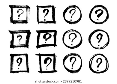 Ilustración del signo de interrogación dibujado a mano en estilo de esbozo. Elementos para el diseño