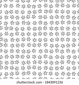 Hand drawn ink seamless pattern. small doodle flowers