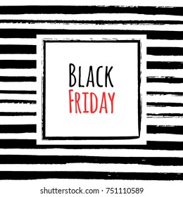 Hand drawn Ink seamless pattern with stripes  / Vector illustration