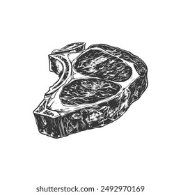 Hand drawn ink sketch beef. Engraving style vector illustrations