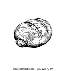 Hand drawn ink sketch bread. Engraving style vector illustrations