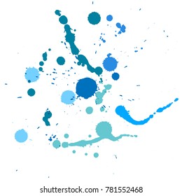 Hand Drawn Ink Splashes colored in a vector. Nice Paint Splatters which can be perfect for web, textile, background.