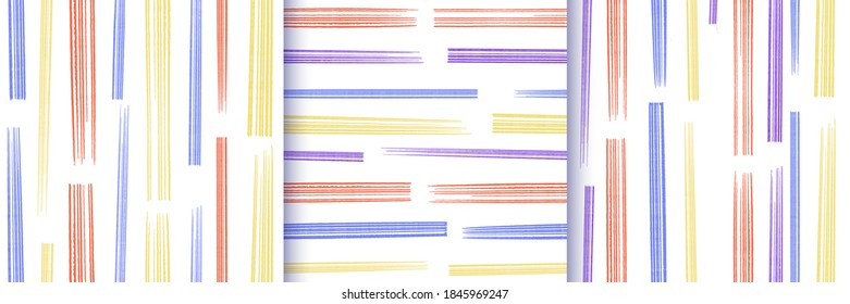 Hand drawn ink stripes and lines. Vector pattern. Pastel colours. Great for print, textile, design, wrapping paper, fabric, wallpaper. Red, yellow,blue and purple colours