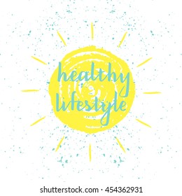 Hand drawn ink texture with lattering. Good for creative and greeting cards, posters, banners and covers. Vector.