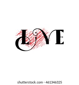 Hand drawn ink texture with lattering. Good for creative and greeting cards, posters, banners and covers. Vector.