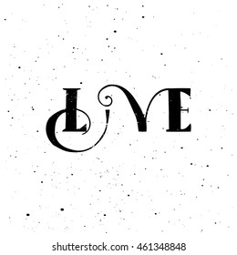 Hand drawn ink texture with lattering. Good for creative and greeting cards, posters, banners and covers. Vector.