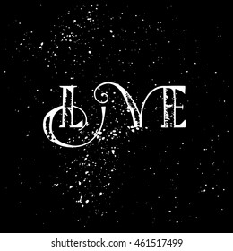 Hand drawn ink texture with lattering. Good for creative and greeting cards, posters, banners and covers. Vector.