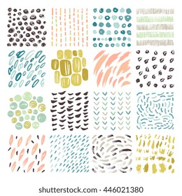 Hand drawn ink textures and grunge doodle elements. Good for creative and greeting cards, posters, banners and covers. Vector