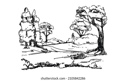 Hand drawn ink vector sketch. 