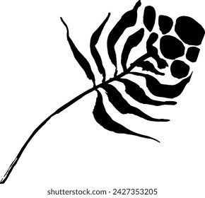 Hand Drawn Ink Wild Flower Silhouette