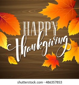 Hand drawn inscription, thanksgiving calligraphy design. Holidays lettering for invitation and greeting card, prints and posters. Vector illustration EPS10