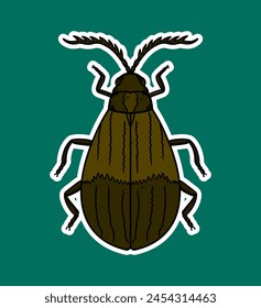 Hand drawn Insect Doodle Sticker Illustration
