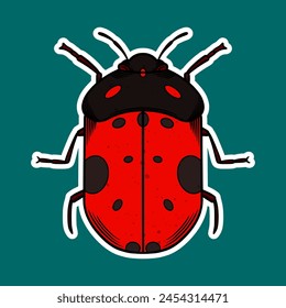 Hand drawn Insect Doodle Sticker Illustration