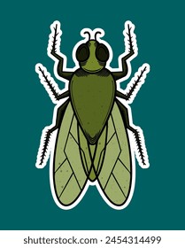 Hand drawn Insect Doodle Sticker Illustration