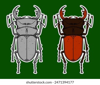Hand drawn Insect Doodle Sticker Illustration