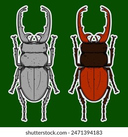 Hand drawn Insect Doodle Sticker Illustration
