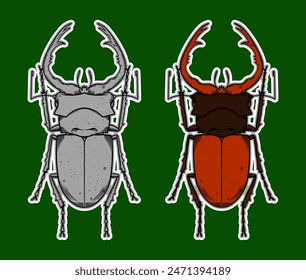 Hand drawn Insect Doodle Sticker Illustration