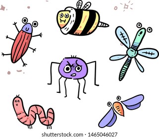 Hand drawn insect . Insect vector illustration