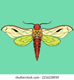 Hand drawn insects Fun multicolor drawing. Modern stock vector illustration
