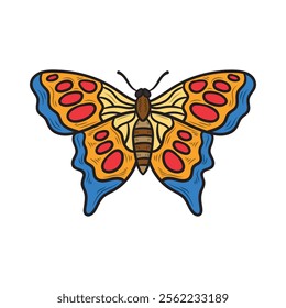 Hand Drawn Insects Illustration Colored - Butterfly