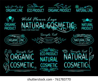 Hand drawn insignias, symbols, logotypes for business signs, personal branding. Perfect for design studio, organic, natural cosmetic, handmade items