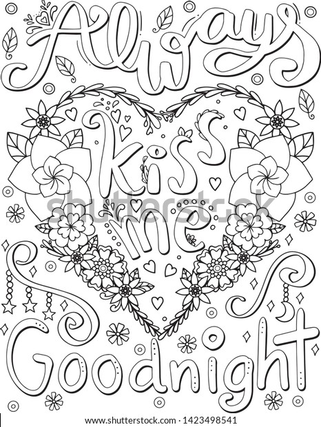 Hand Drawn Inspiration Word Always Kiss Stock Vector Royalty Free 1423498541