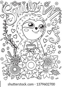 563 sloth coloring page stock vectors images vector art shutterstock