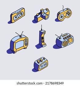 Hand drawn inspired from vintage gadget , editable vector