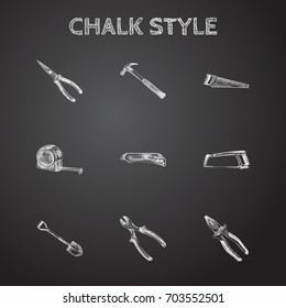 Hand Drawn Instruments Sketches Set. Collection Of Utility, Nippers, Blade And Other Sketch Elements.