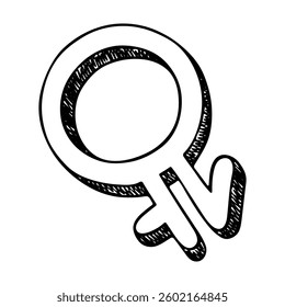 Hand drawn intergender gender identity icon Symbol used to represent sex and gender