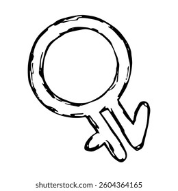 Hand drawn intergender gender identity icon Symbol used to represent sex and gender