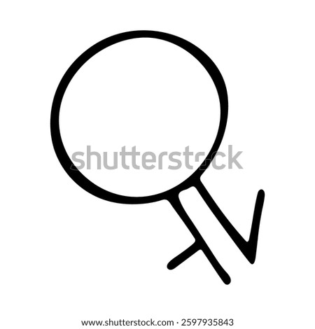 Hand drawn intergender gender identity icon Symbol used to represent sex and gender