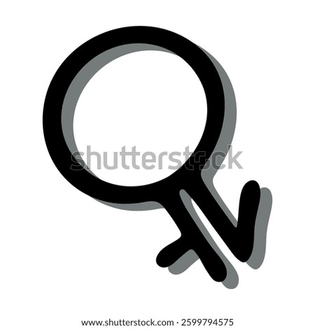 Hand drawn intergender gender identity icon Symbol used to represent sex and gender