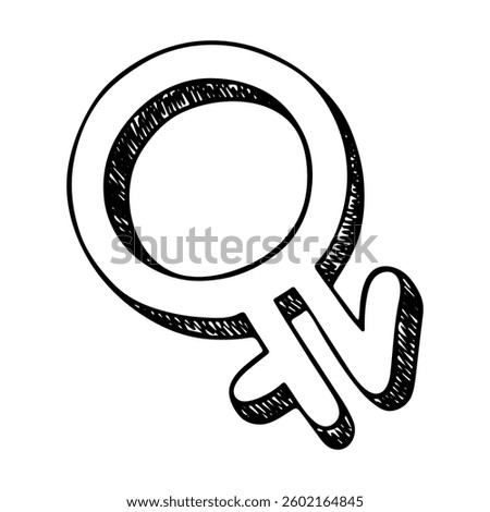 Hand drawn intergender gender identity icon Symbol used to represent sex and gender