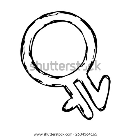 Hand drawn intergender gender identity icon Symbol used to represent sex and gender
